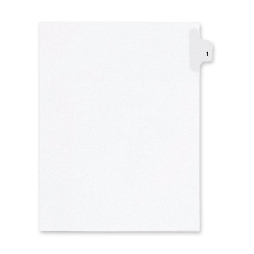Kleer-Fax, Inc. 90000 Series Legal Exhibit Index Dividers, Side Tab, Printed "1", 25/Pack