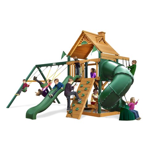 Mountaineer Swing Set with Wood Roof Canopy