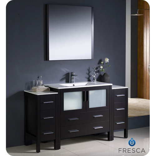  60quot; Single Modern Bathroom Vanity Set with Mirror amp; Reviews  Wa