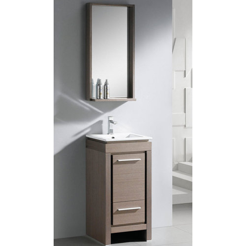 Fresca Allier 16quot; Single Small Modern Bathroom Vanity Set with Mirror