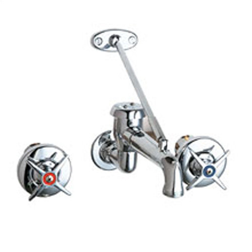 Manual Wall Mounted Garage Faucet with Vacuum Breaker Spout and Double