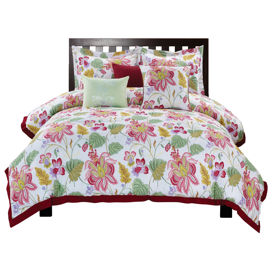 Kennedy 5 Piece Comforter Set in Black & Green
