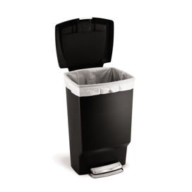 45 L / 12 Gal. Rectangular Step Trash Can in Black Plastic