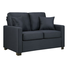 All-in-One Upholstered Queen Bed in Charcoal
