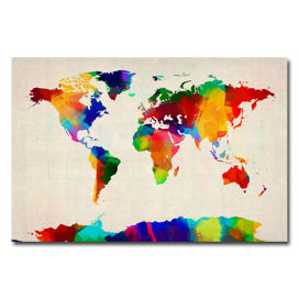 'Sponge Painting World Map' by Michael Tompsett Graphic Art on...