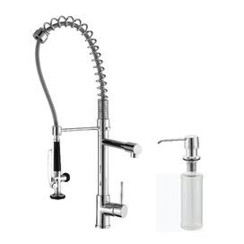 Single Handle Pull Down Kitchen Faucet with Soap Dispenser