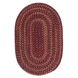 Ottohome Dark Red Floral Garden Area Rug