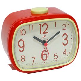 That '70s Retro Alarm Clock in Red with Cream Face