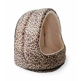 Cheetah Fur Hood Cat Bed