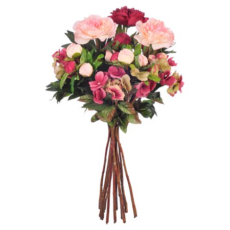 Artificial Peony & Hydrangea Bouquet in Pink