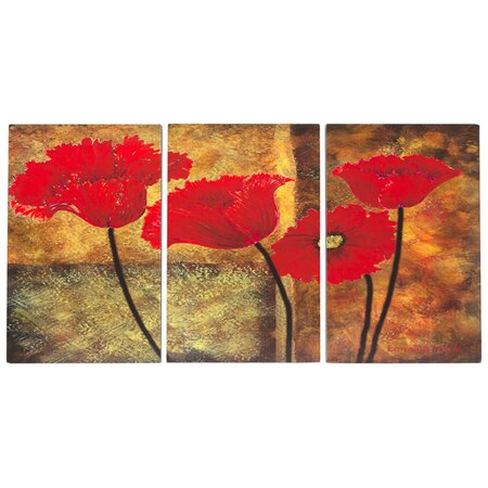 Poppies on Spice Wall Art (Set of 3)