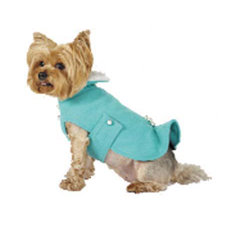 Max's Closet Kick Pleat Dog Coat with Faux Fur Collar Max's Closet Kick Pleat Dog Coat with Faux Fur Collar