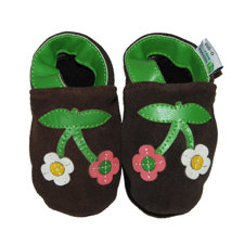 Augusta BabyTwo Cherry Blossoms Soft Sole Leather Baby Shoes-image