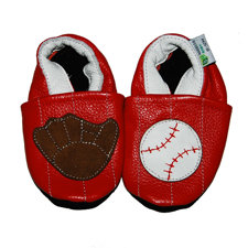 Augusta BabyBaseball and Mitt Soft Sole Leather Baby Shoes-image