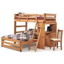 Chelsea Home Twin over Full L-Shaped Bunk Bed with Desk End