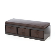 Badger BasketKid\'s Storage Bench with Cushion and Three Bins-image