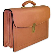 Jack GeorgesBelting Triple Gusset Flap Over Briefcase with Combination Lock image
