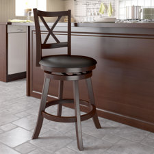 Woodgrove Cross Back 24 Swivel Bar Stool with Cushion image