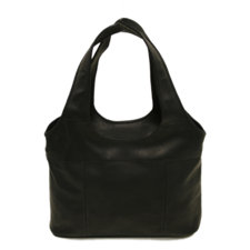 Piel LeatherFashion Avenue Laptop Hobo in Black image