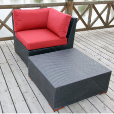 Pasadina Deep Seating Corner Sectional Piece with Cushions and Coffee Table image