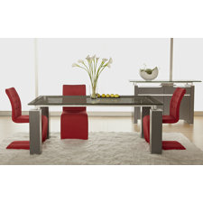 Ritz 7 Piece Dining Set with Crackle Glass image