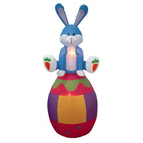 Easter Inflatable Rabbit Sitting on an Egg Decoration