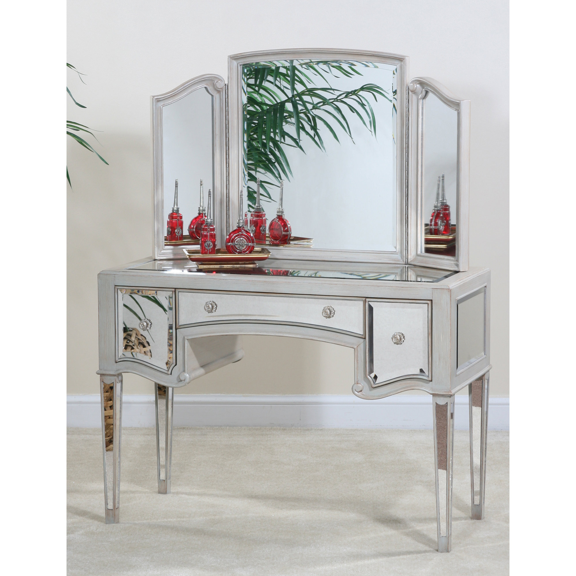 Glam Dressing Room Vanity Bedroom vanity set, Glass vanity table