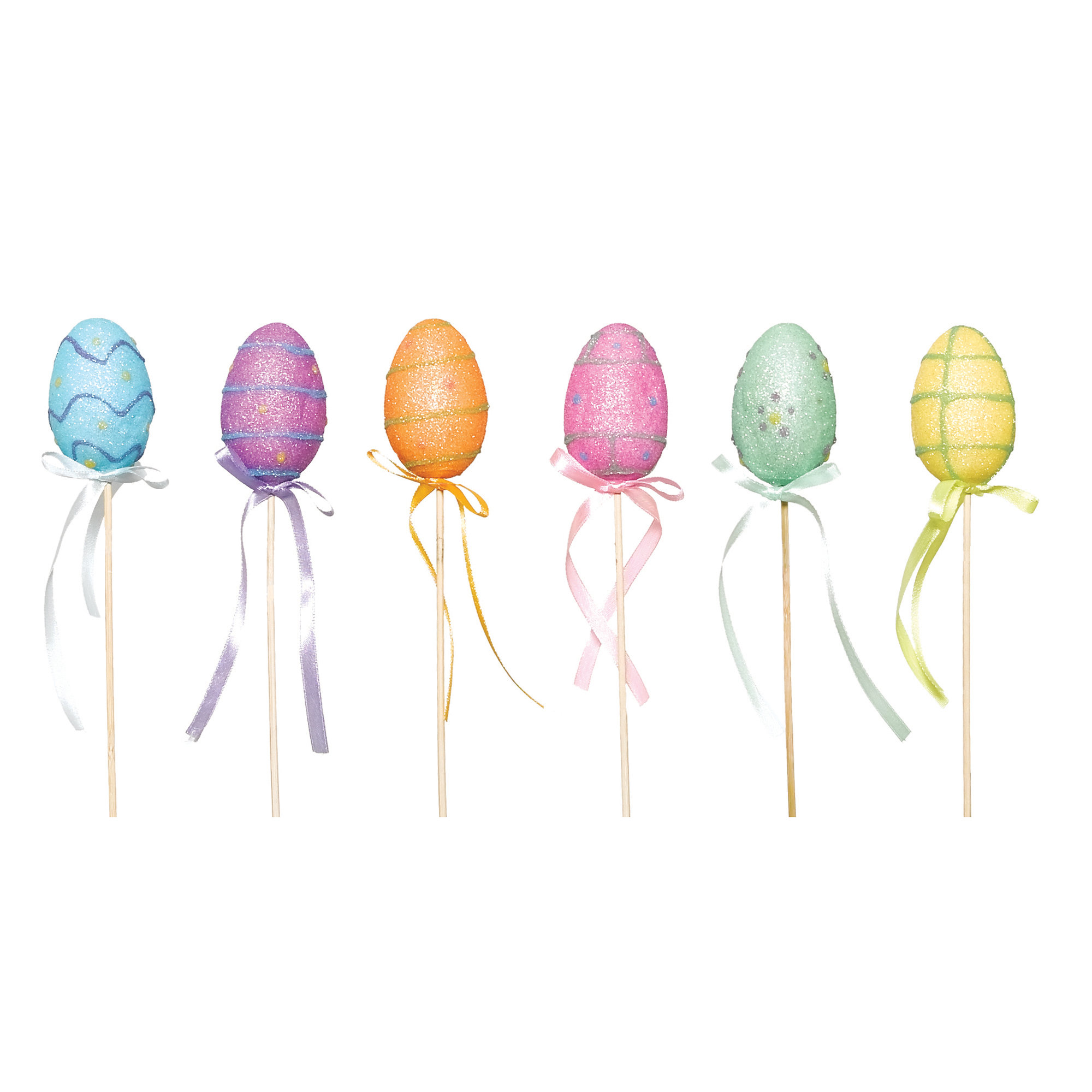 Decorated Easter Egg Picks (Set of 6)