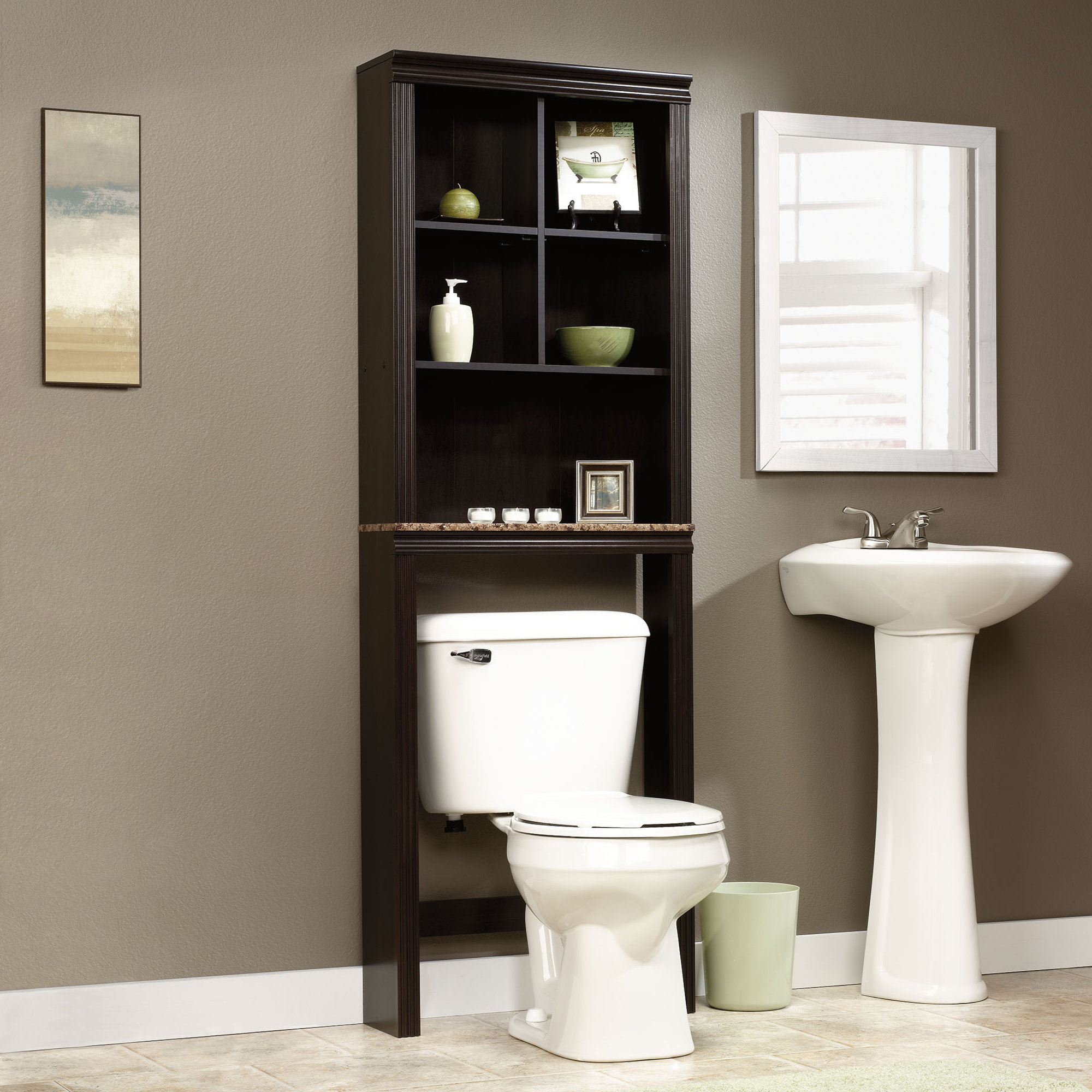 Over The Toilet Storage Bathroom Space Saver Cubby Adjustable Shelves