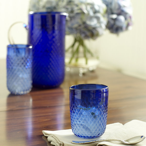 Birch Lane Hobnail OldFashioned Glasses, Blue