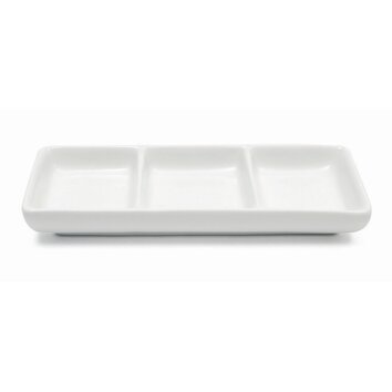 White Basics 3 Section Divided Serving Dish | Wayfair