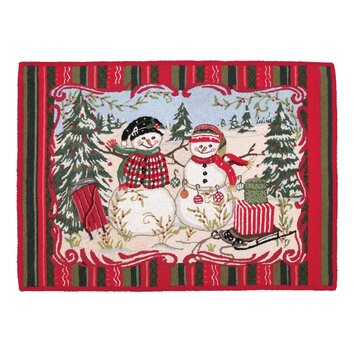 Christmas at the North Pole Snowman Rug