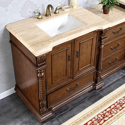 Silkroad Exclusive Bravia 57” Single Bathroom Vanity Set