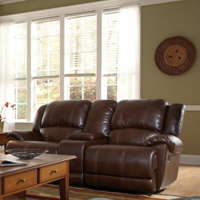 wildon home seville motion bonded leather loveseat