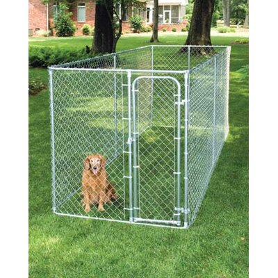 Dog Kennel Boxed 2-in-1 in Galvanised | Wayfair UK