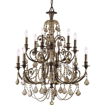 Traditional Classic 12 Light Crystal Candle Chandelier | Wayfair