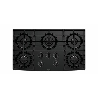 Whirlpool 36 Five Burners and Tempered Glass Surface Gas Cooktop