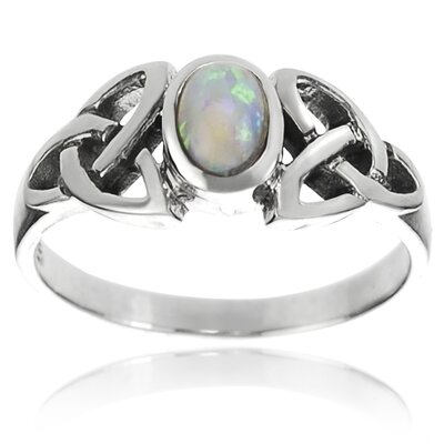 Tressa Sterling Silver Oval Cut Gemstone Celtic Knot Ring