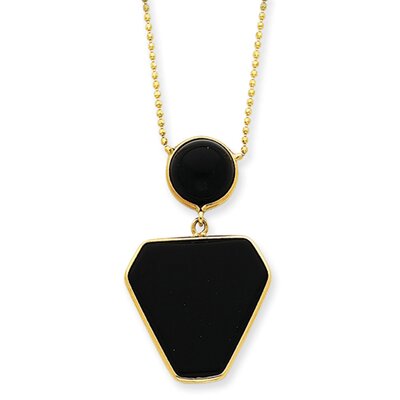 Goldia 14k Yellow Gold Fancy Onyx Necklace