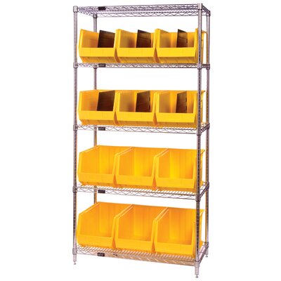 Quantum Storage 18 Q Stor 5 Shelf Unit with Ultra Bins with Optional