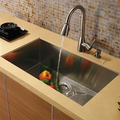 Vigo 32 x 19 Undermount 16 Gauge Single Bowl Kitchen Sink with