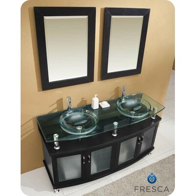 Fresca Classico Contento 60 Modern Double Sink Bathroom Vanity Set