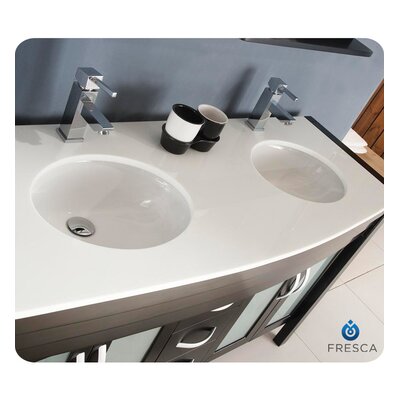 Fresca Classico Infinito 60 Modern Double Sink Bathroom Vanity Set