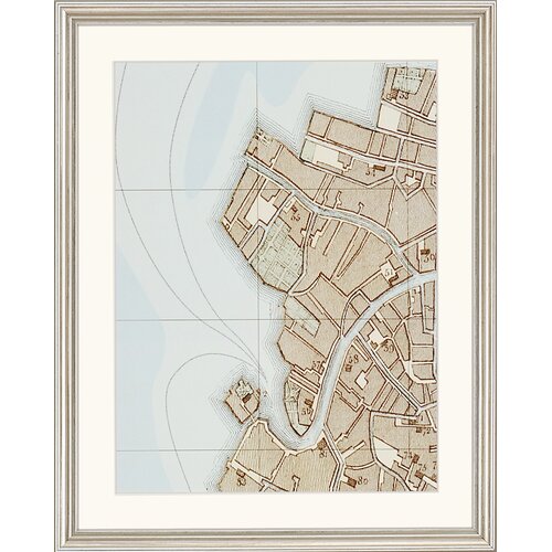 Paragon Plan of Venice Framed Painting Print (Set of 6)