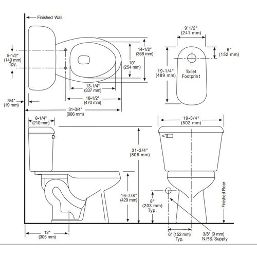 Mansfield Pro-Fit 3 ADA Complete Elongated 2 Piece Toilet & Reviews ...