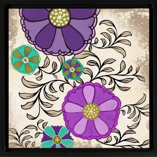 PTM Images Purple Flowers I Framed Canvas Graphic Art