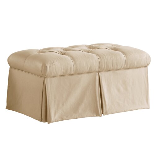 Skyline Furniture Tufted Skirted Bedroom Storage Ottoman