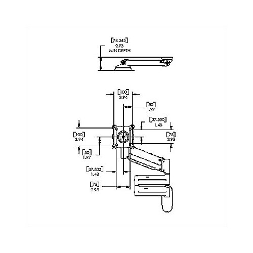 Chief Manufacturing Height Adjustable Triple Arm Wall Monitor Mount