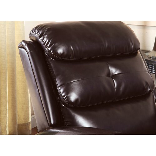 Hokku Designs Portiere Bonded Leather Swivel Recliner