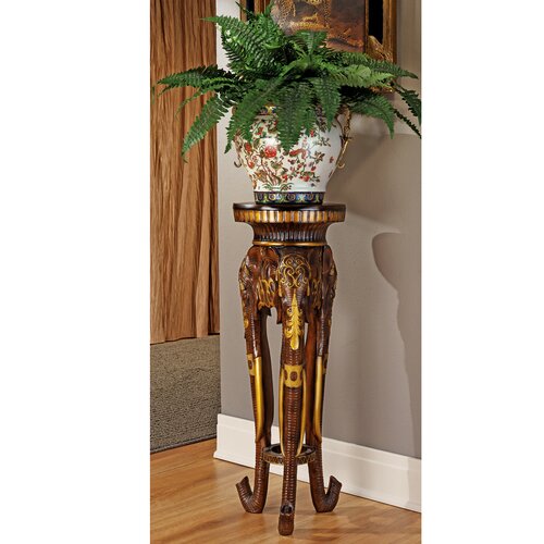 Design Toscano Majestic Elephant Pedestal Plant Stand